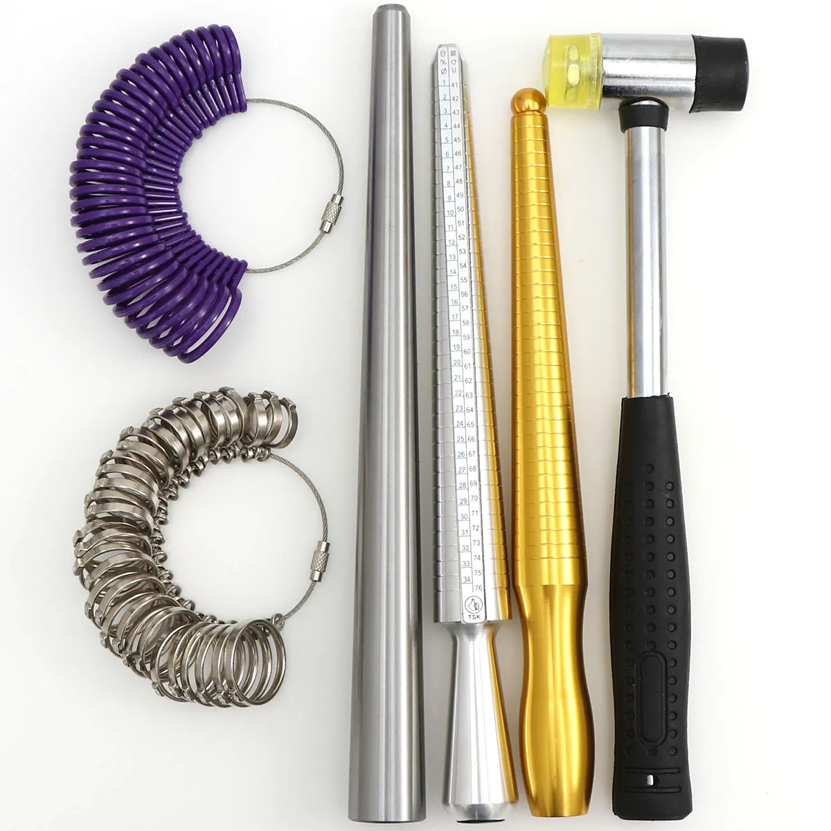 Ring Sizer Tool Set Aluminum Ring Mandrel and Finger Gauges US UK Ring Sizer Measuring Tool For Jewelry Tools