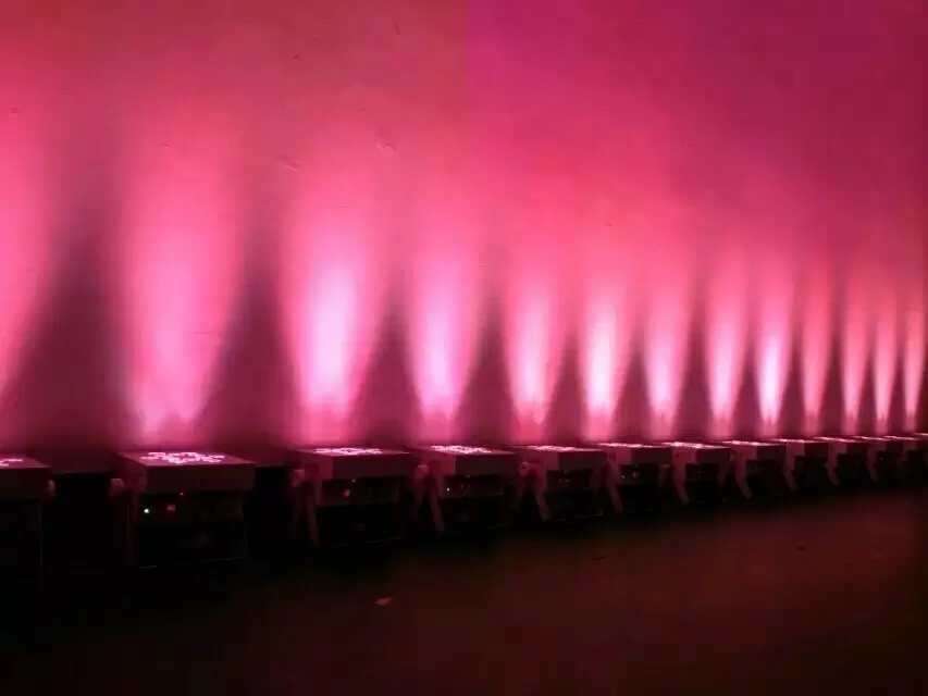 Winlite 12x18w RGBWA+UV 6in1 led wireless DMX battery powered square flat par