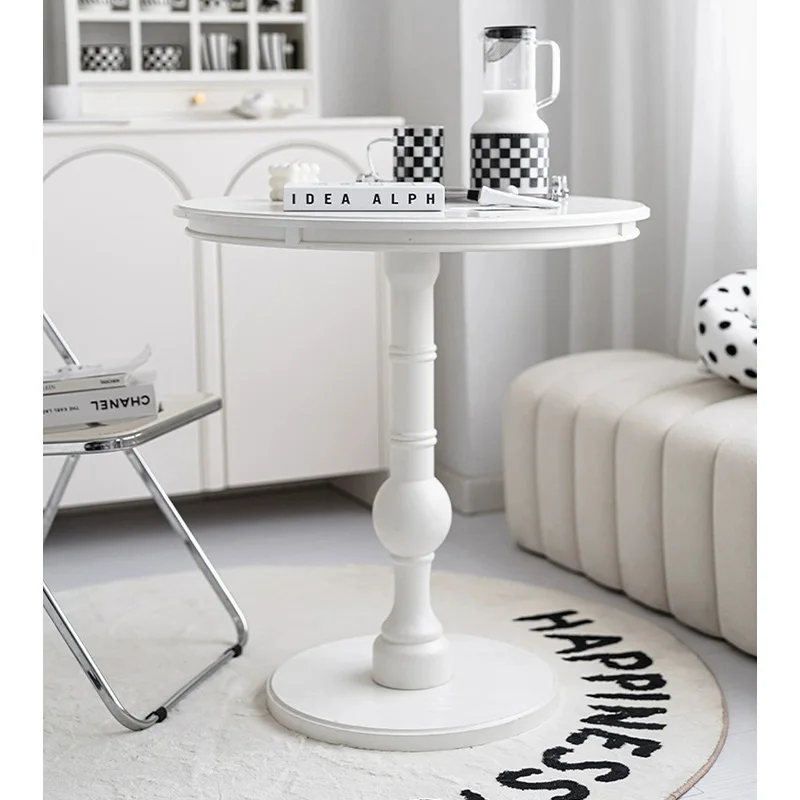 Nordic Living Room Furniture Sofa KD Round Side Table Bedroom Bedside Table Solid Wood Round Multifunctional Coffee Table