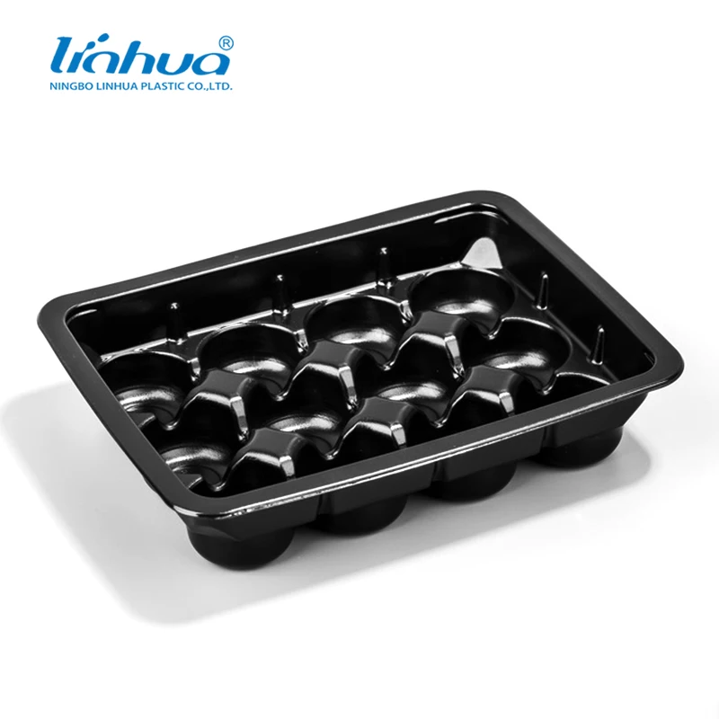 
map tray Customized Black PP With EVOH MAP Tray Food Grade Plastic PP Trays For meat Food Packaging Container 