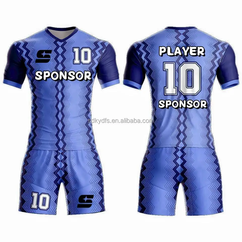 New style personalized 100% polyester football suit set quick drying breathable