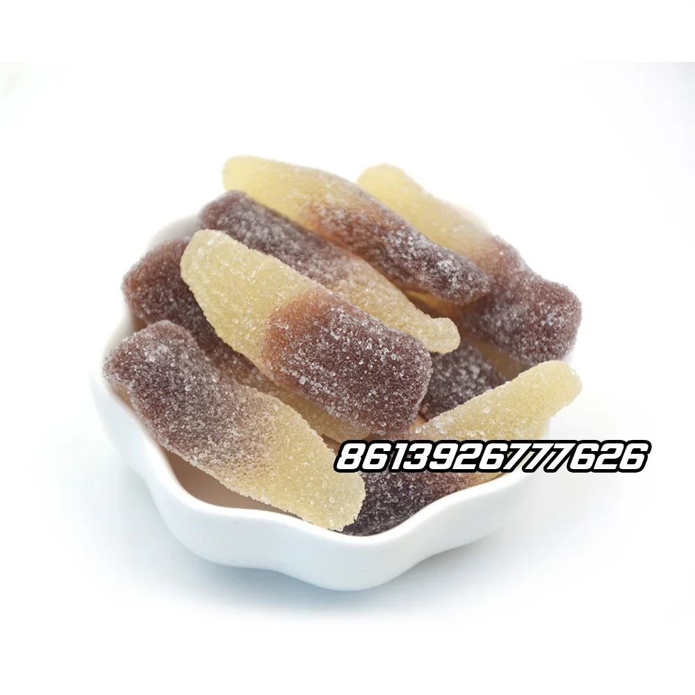 Halal yummy gummy candy cola bottle shape soft candy