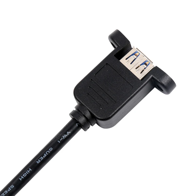 USB 2.0 28/24 AWG ABE Shield  USB Male to Female With Panel Mount Female Extension Usb Cable
