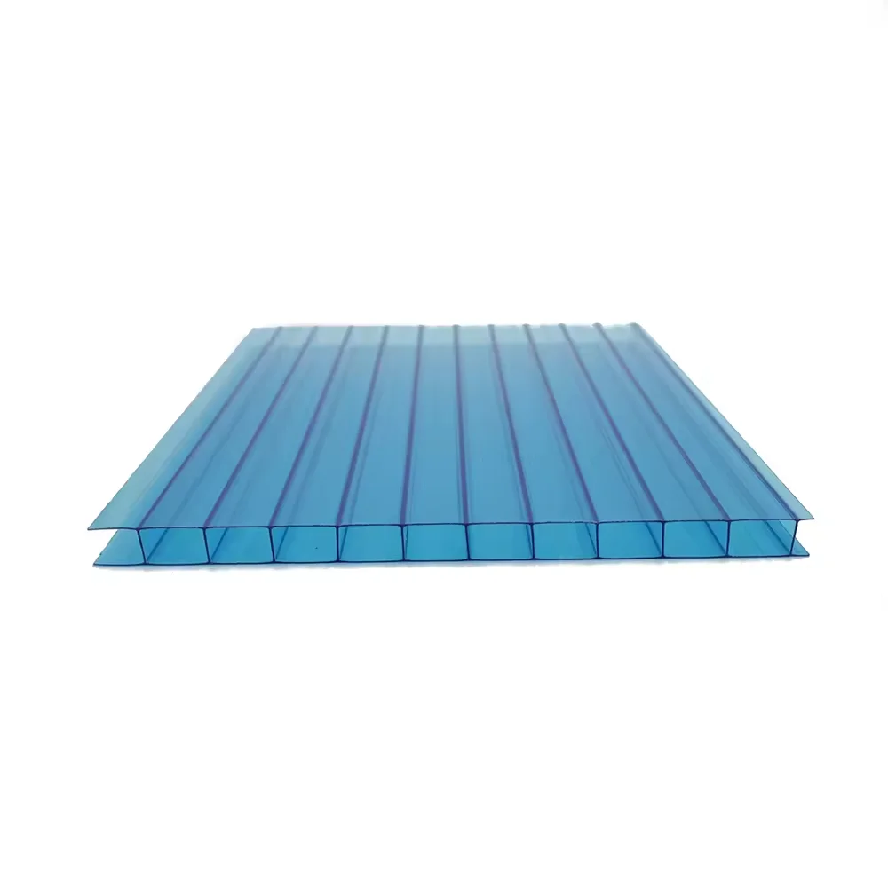 twin wall triple wall four wall uv coating polycarbonate hollow sheet greenhouse roof panels roofing sheet