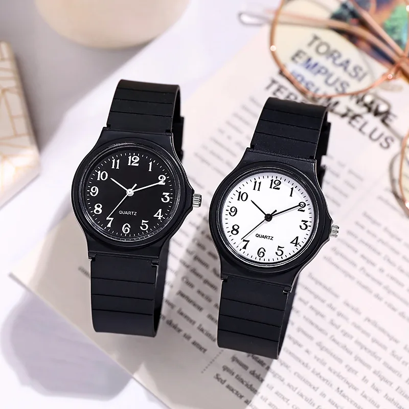 Classic Plastic Watch Candy-colored Jelly Children Resin Girl  Boy Student Watch Men Women Multi Color Unisex Watches No Logo
