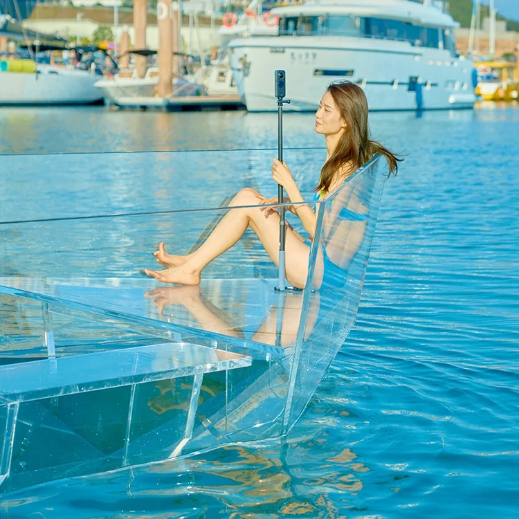 15 people Marine Catamaran transparent boat sightseeing Passenger Ferry Boat for resort