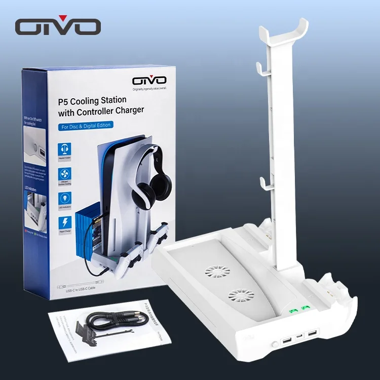 Многофункциональная охлаждающая станция бренда OIVO с зарядной станцией двойным контроллером для Sony Playstation 5