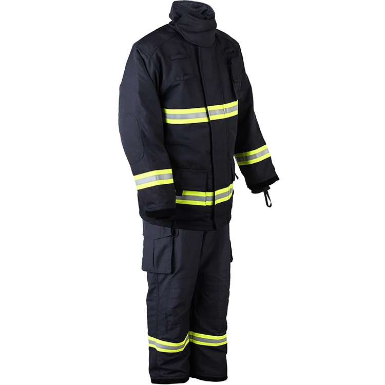 EN469 Aramid Fabric Flame Resistant Firefighter Uniform with Reflective Stripe