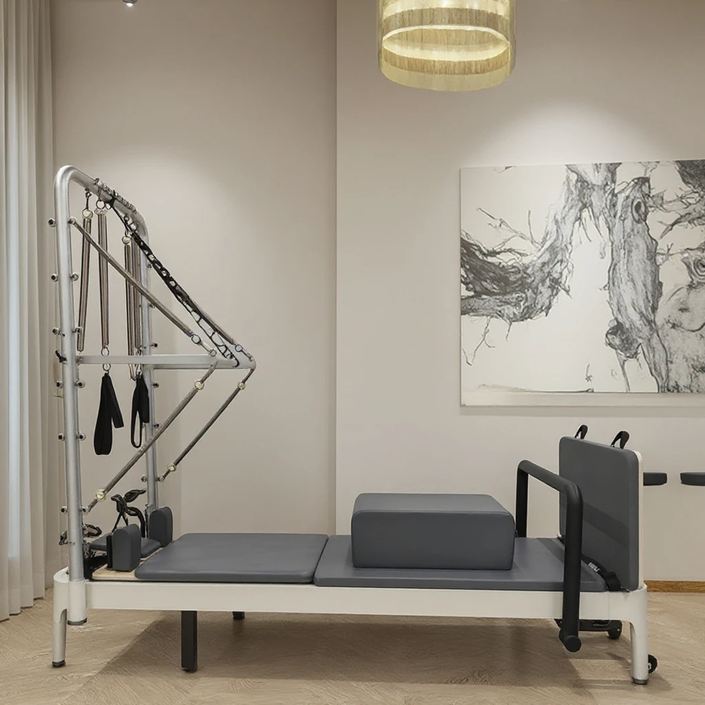 Factory directly supply Aluminum Pilates Reformer With Half Tower Half Tower Core Bed Machine with Trapeze Half Trapeze