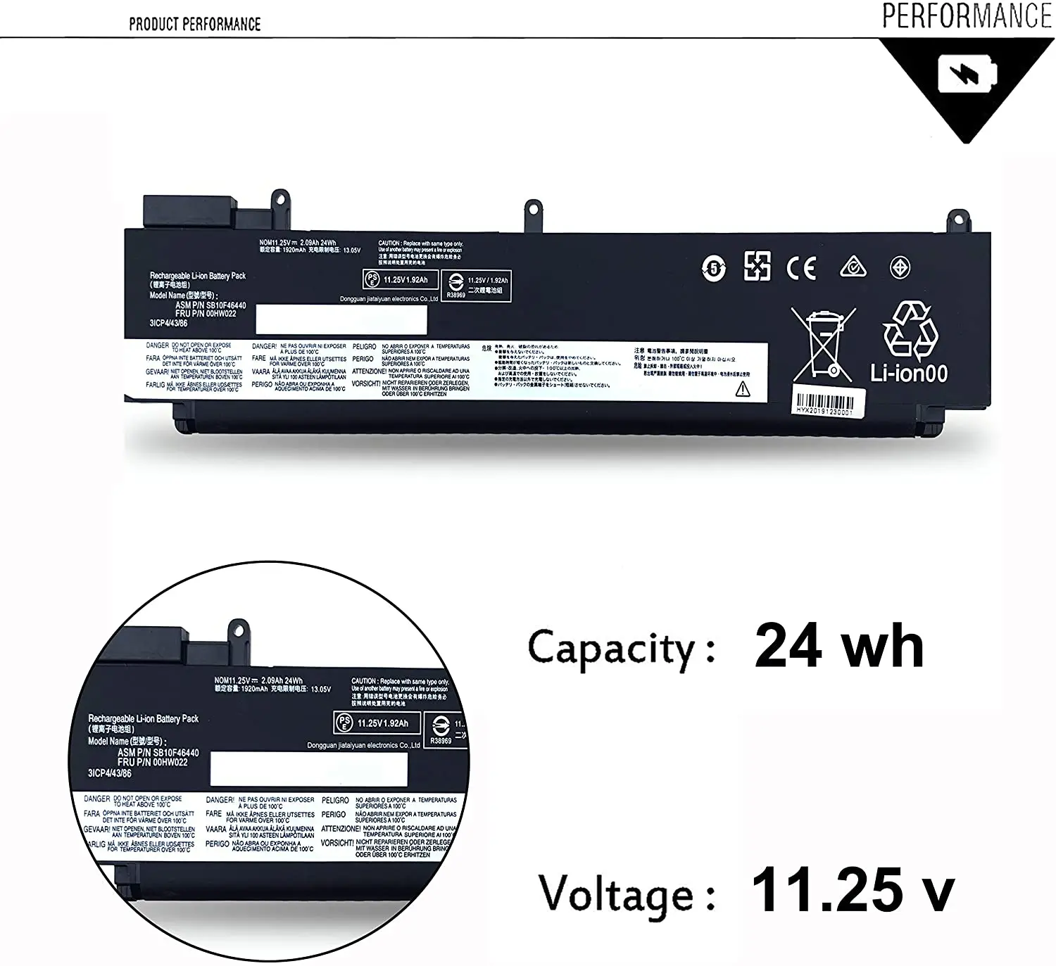 Rechargeable Laptop Battery for HP Notebook Replacement Laptop Battery 00Hw022 For Thinkpad T460S 3Icp4/43/86 Series Battery