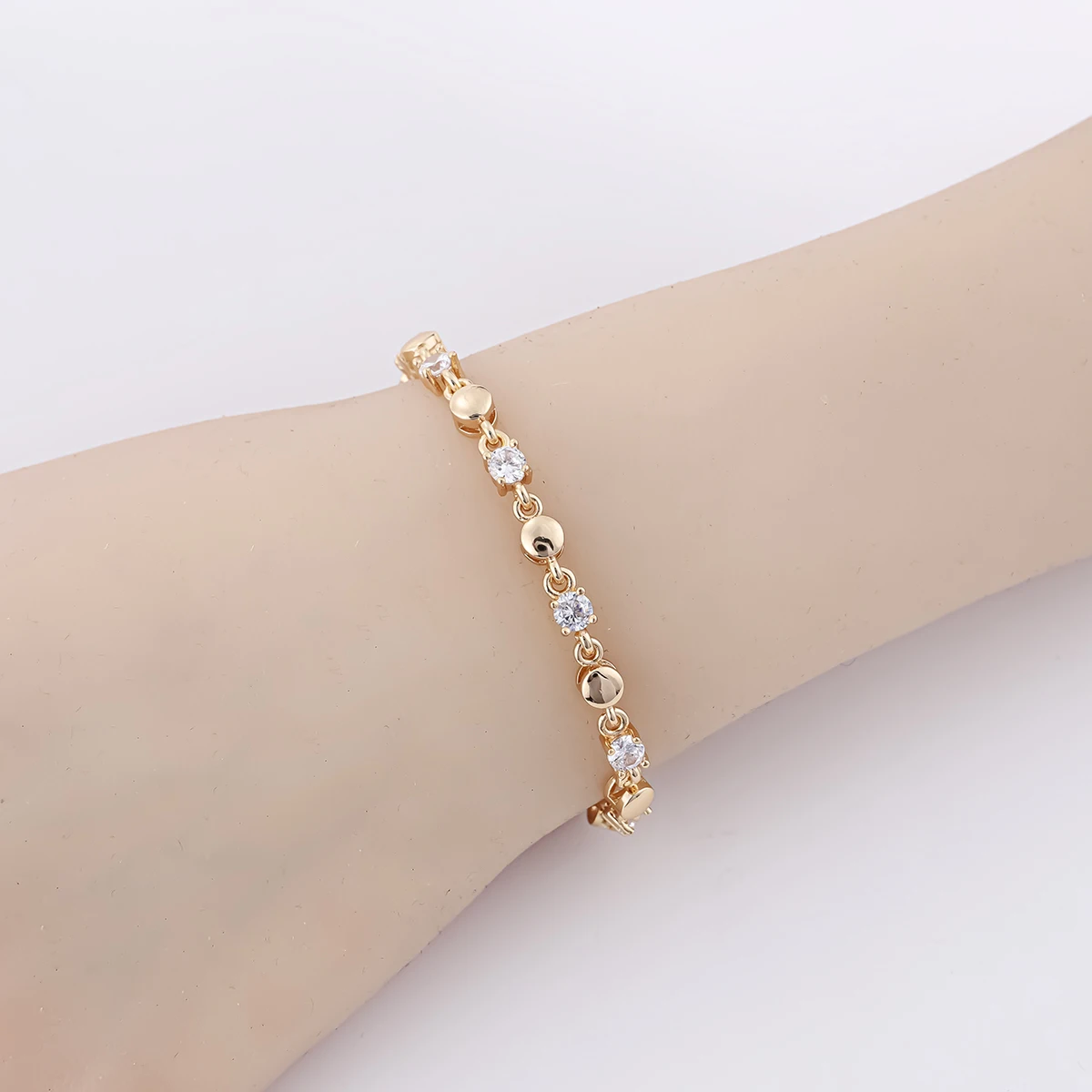 Factory direct copper bracelet for luxury women jewelry 18K gold plated in stock CZ zircon diamond bracelet femme