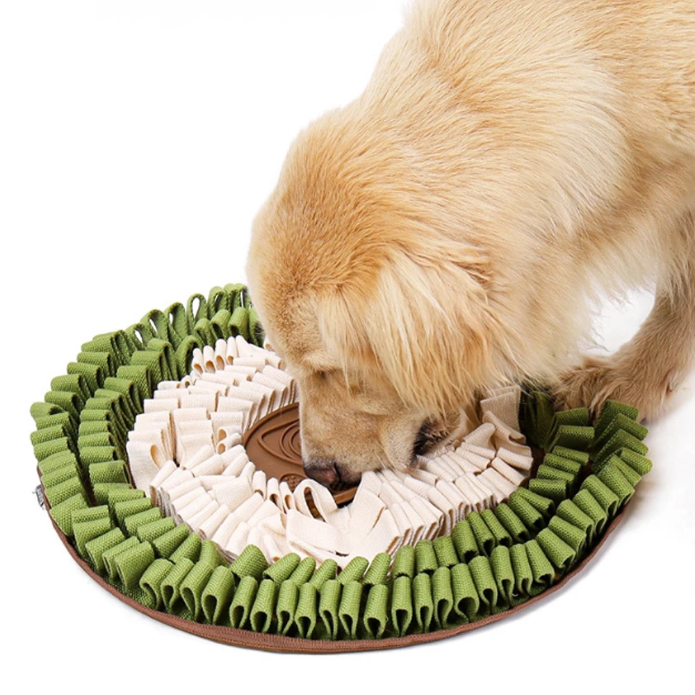 Hollee Hot Sale Lightweight Multi-Design round Snuffle Mat Washable Fleece Felt Material for Dogs Slow Feed Pet Accessory