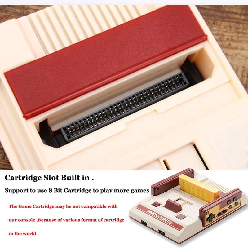 Wolsen 8 Bit Family Video Game Console 500 Classic Retro Game  AV Output Support Cartridge TV Handheld Game Player