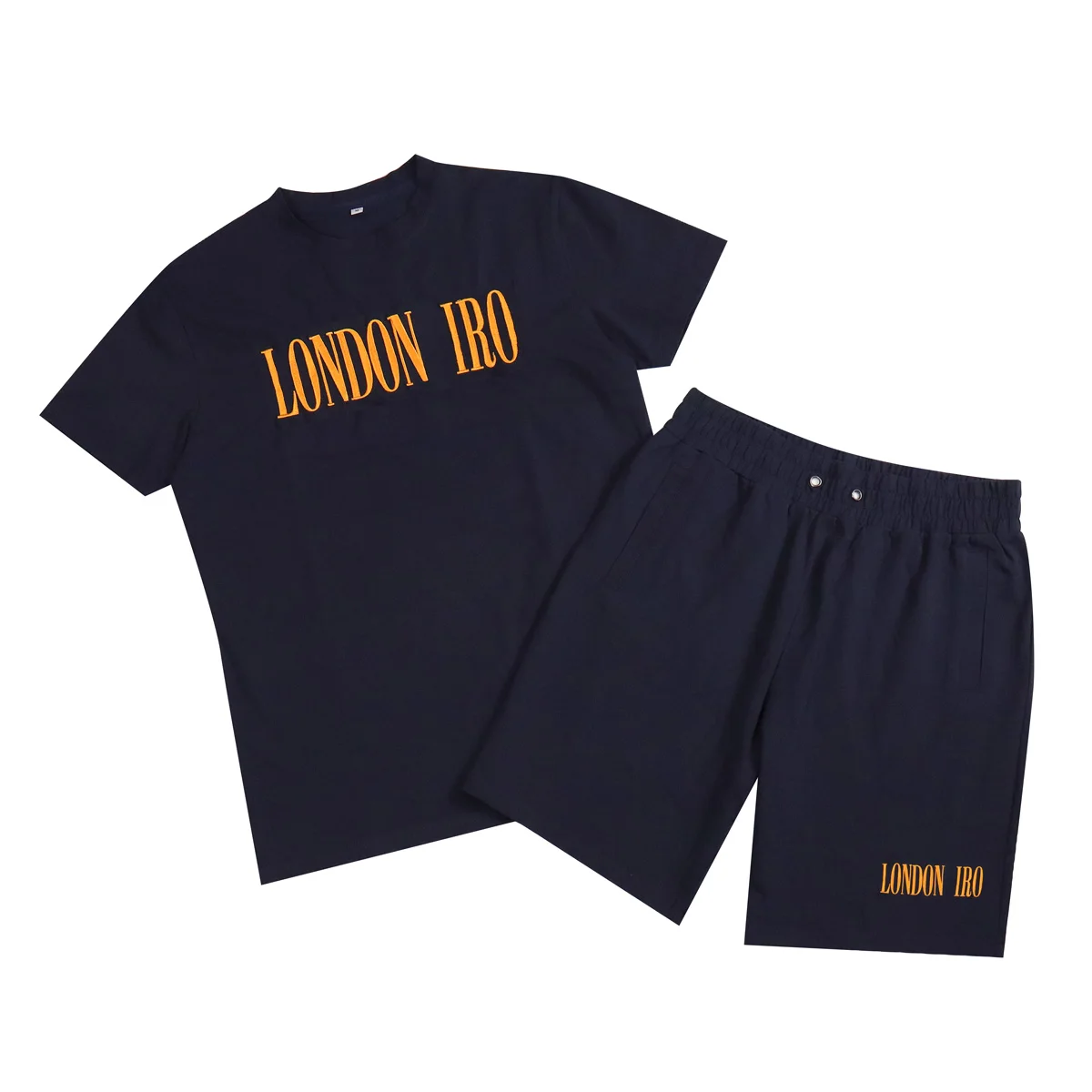 High quality all over print t-shirt 100 cotton men t shirt and shorts set