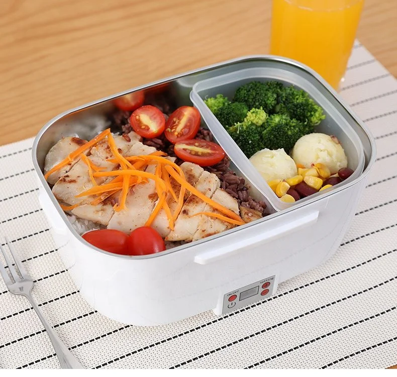 110V 220V Office School Use Electronic Heating Lunch Box Food Storage Warmer 1.05L Stainless Steel Portable Food Heater For Kids