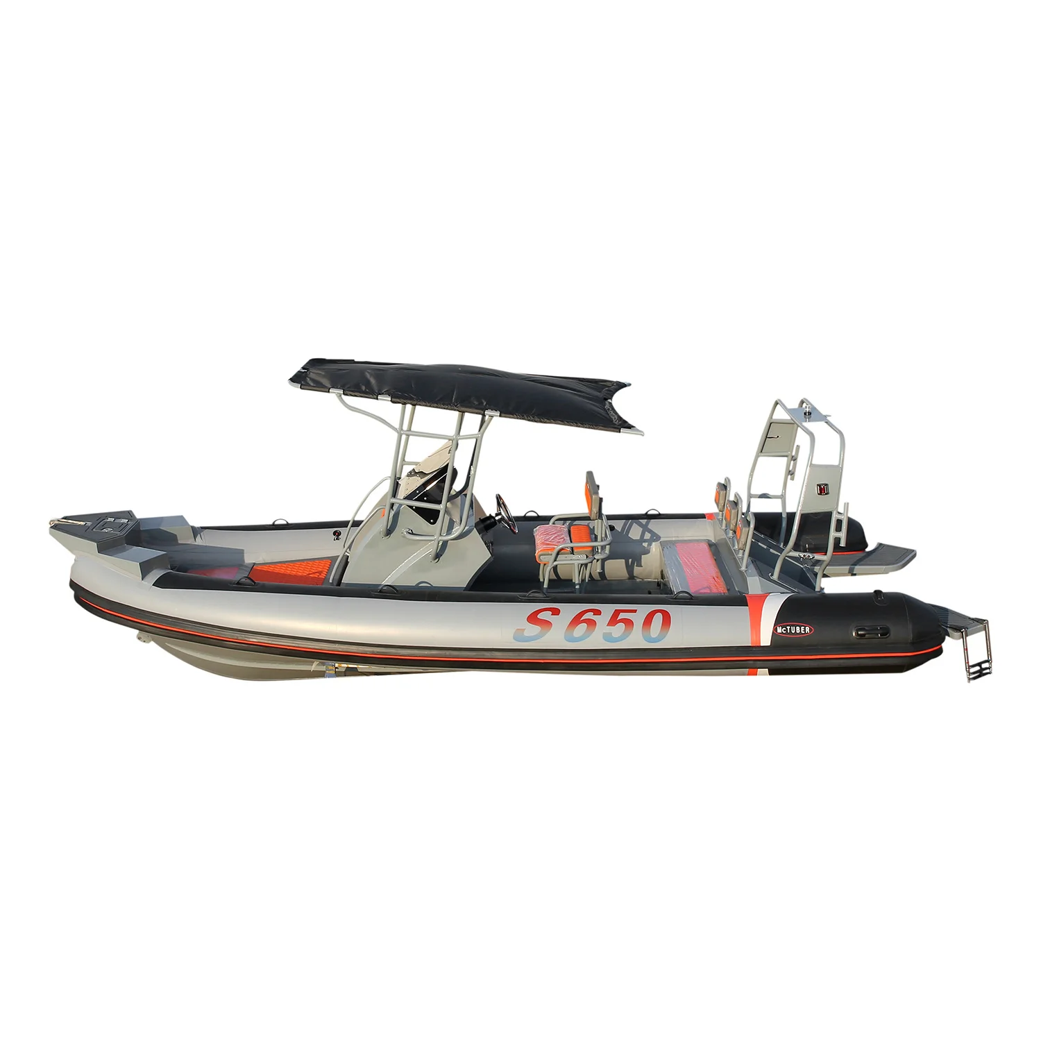 21feet 650cm semi rigid inflatable boats deep V aluminum fishing boat