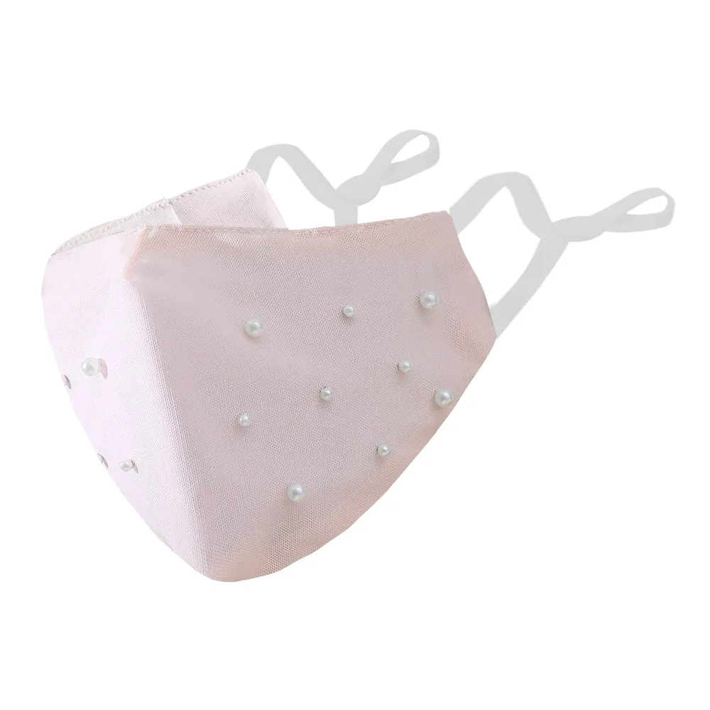 Wholesale Fashion Adult Insert 2.5PM Filter Dust-Proof Breathable Anti-Uv Adjustable Pearl Party Mask