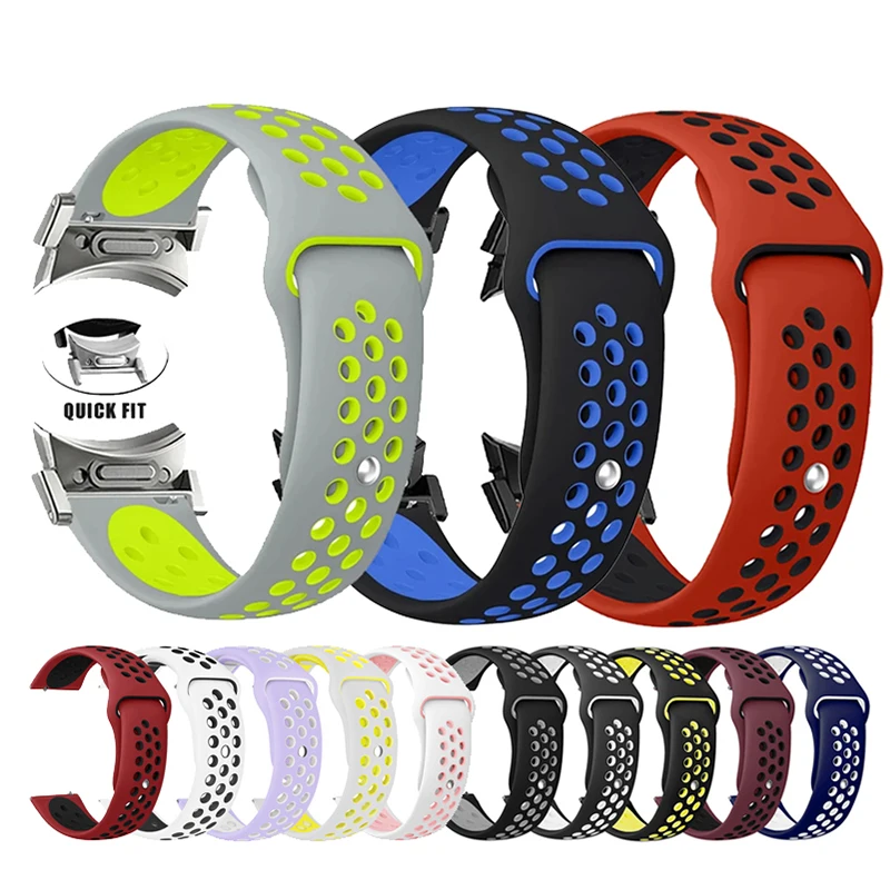 Breathable Silicone Straps for Samsung Galaxy Watch 4 5 6 5Pro 47mm 45mm 44mm 40mm Quick Fit Watch Band for Galaxy watch 6 4