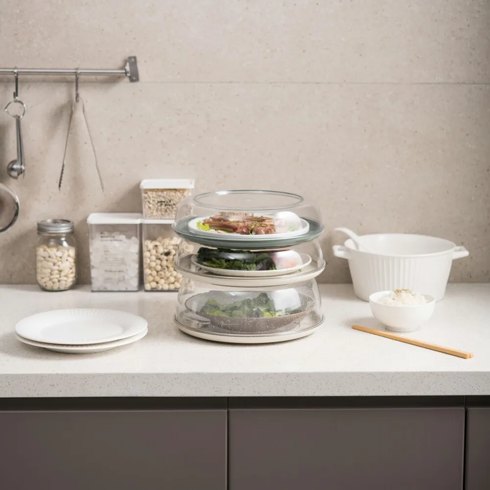 Многослойный пластиковый контейнер Pinmoo для кухонного хранения, обеденный стол, плотный Термоизолированный контейнер для микроволновой печи