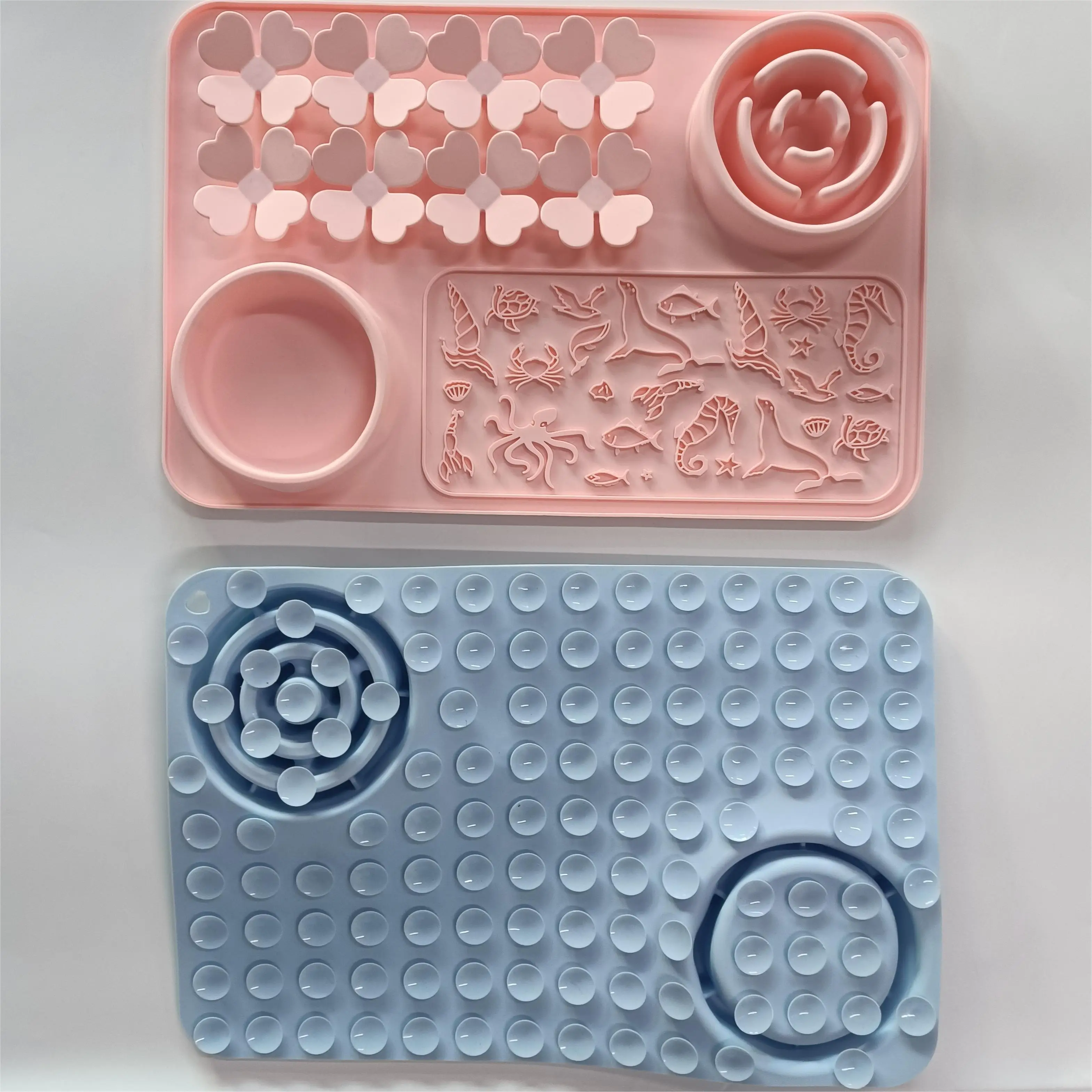 Licking Mat for Dogs & Cats 2 Pack with Suction Cups Dog Peanut Butter Lick Pads for Boredom Reducer Perfect for Bathing Groomin