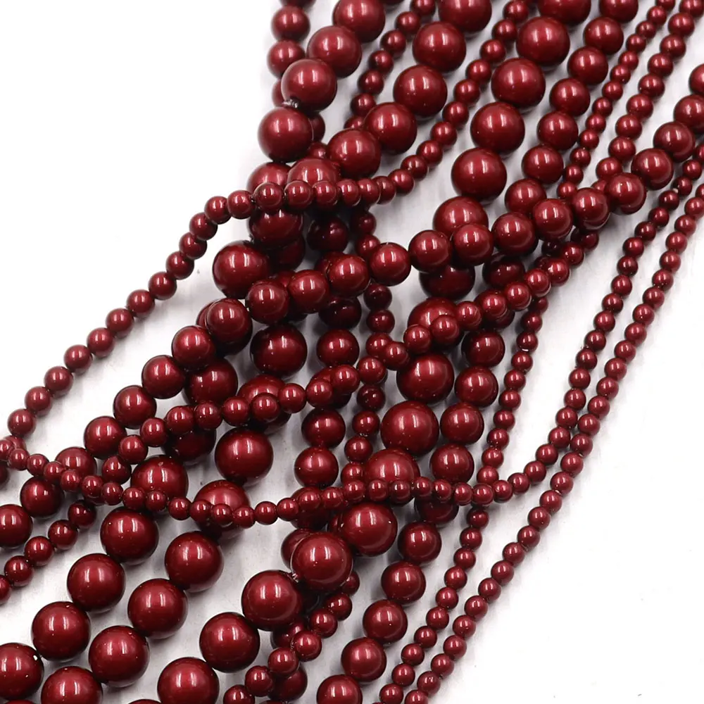 Wholesale Glass Pearl Swar Ovski Beads Crystal Bordeaux Red 538 Pearl Beads for Jewelry Making Diy Round Bead 3mm 4mm 6mm