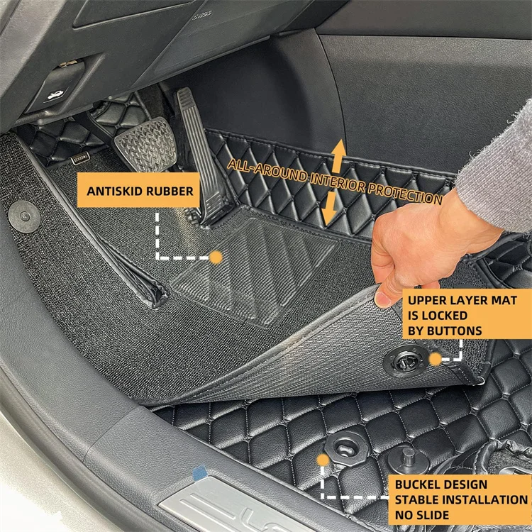 Factory directly double layer 7D car floor mat for lexus RX350 RX350H RX450H RX500H