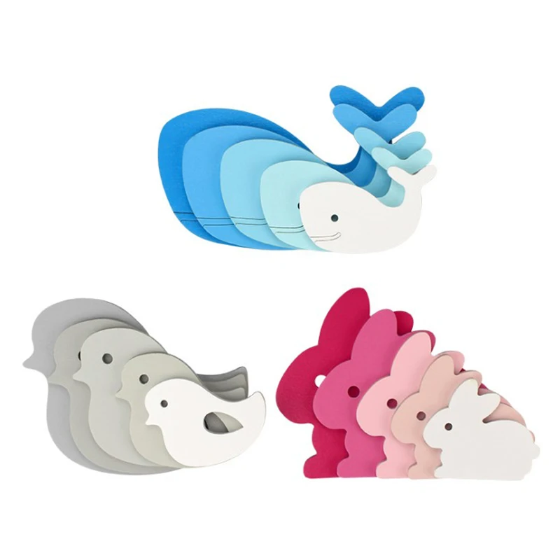 Puzzles Games Wooden Multi-layered Stereoscopic 3D Puzzle Toys Kids Children Animal Cartoon Jigsaw Baby Child Early Educational