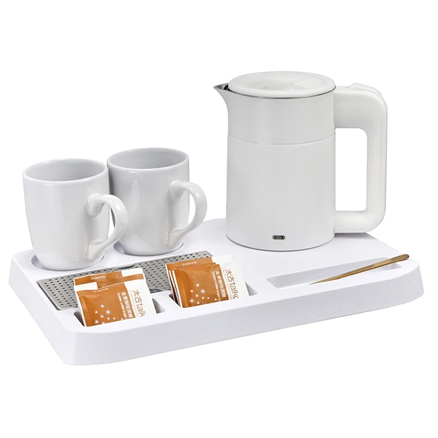 Restaurant supplies OEM High Quality Hotel welcome Service digital electric kettle tray set