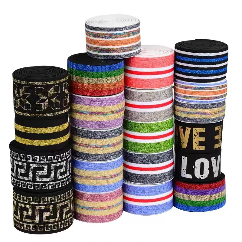 Factory High Strength Elastic Web Band Boxer Shorts Waistband  Jacquard Embroidered Logo Underwear Elastic Bands Boxer Waistband