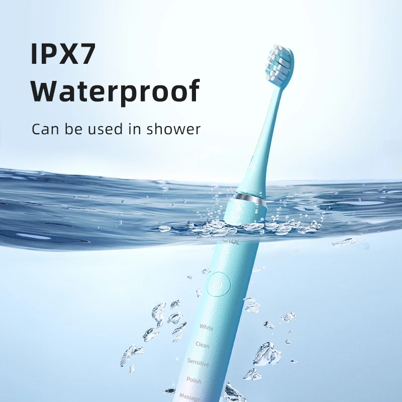 SEAGO 5 Modes Rechargeable Sonic Waterproof Electric Toothbrush Teeth Brush Ultrasonic Tooth Brush with Travel Case for Adult