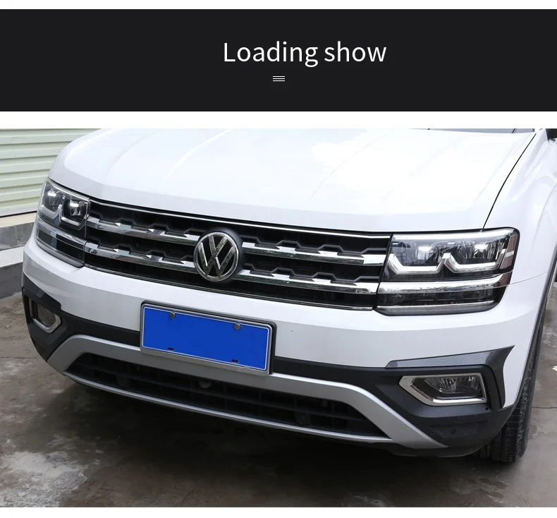 Teramont  light carbon fiber color anti-collision protection strip paste front face protection strip lamp eyebrow sticker