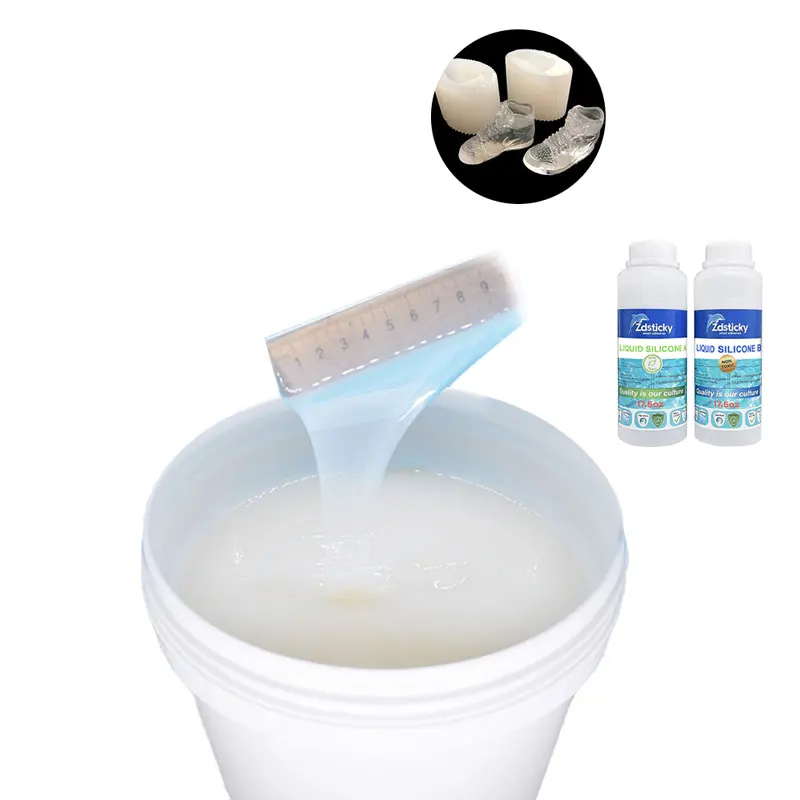Производитель Резины ZDS Guangdong, оптовая продажа, пресс-форма с низкой вязкостью, Платиновый силиконовый каучук 1:1, жидкий каучук, силикон