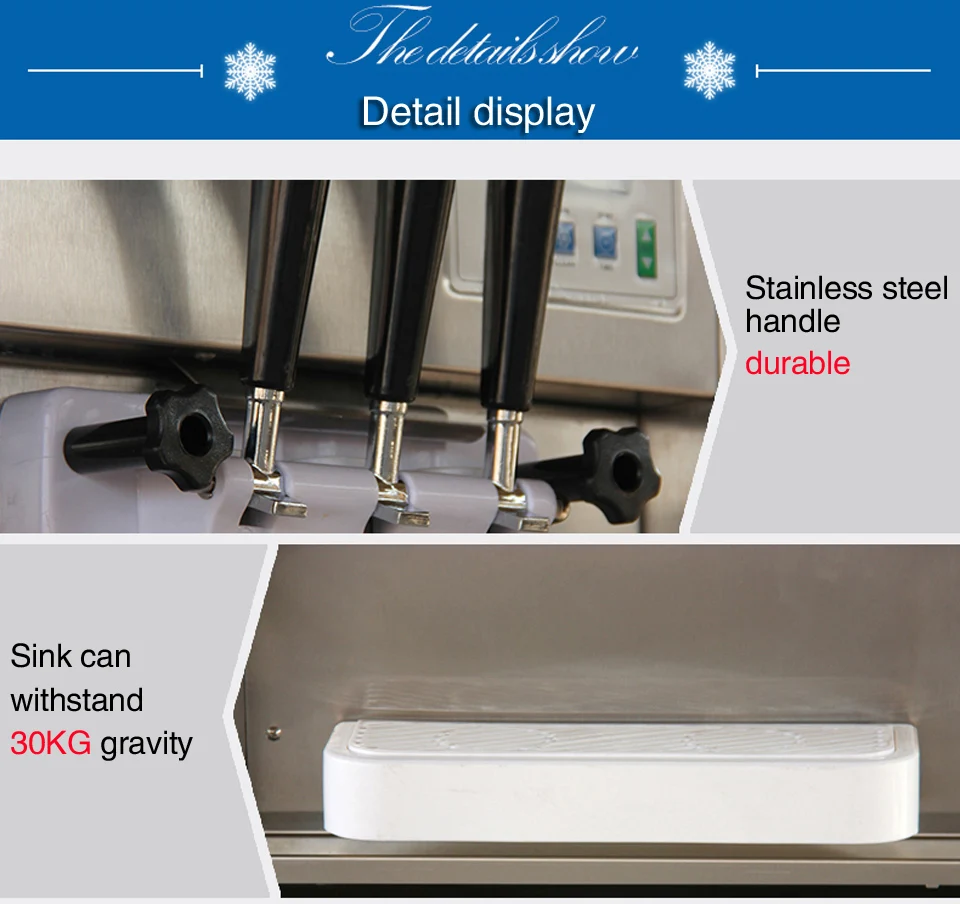 
soft serve ice cream making machine,3 flavor soft fruit ice cream machine,110V/60HZ,220V/50HZ 