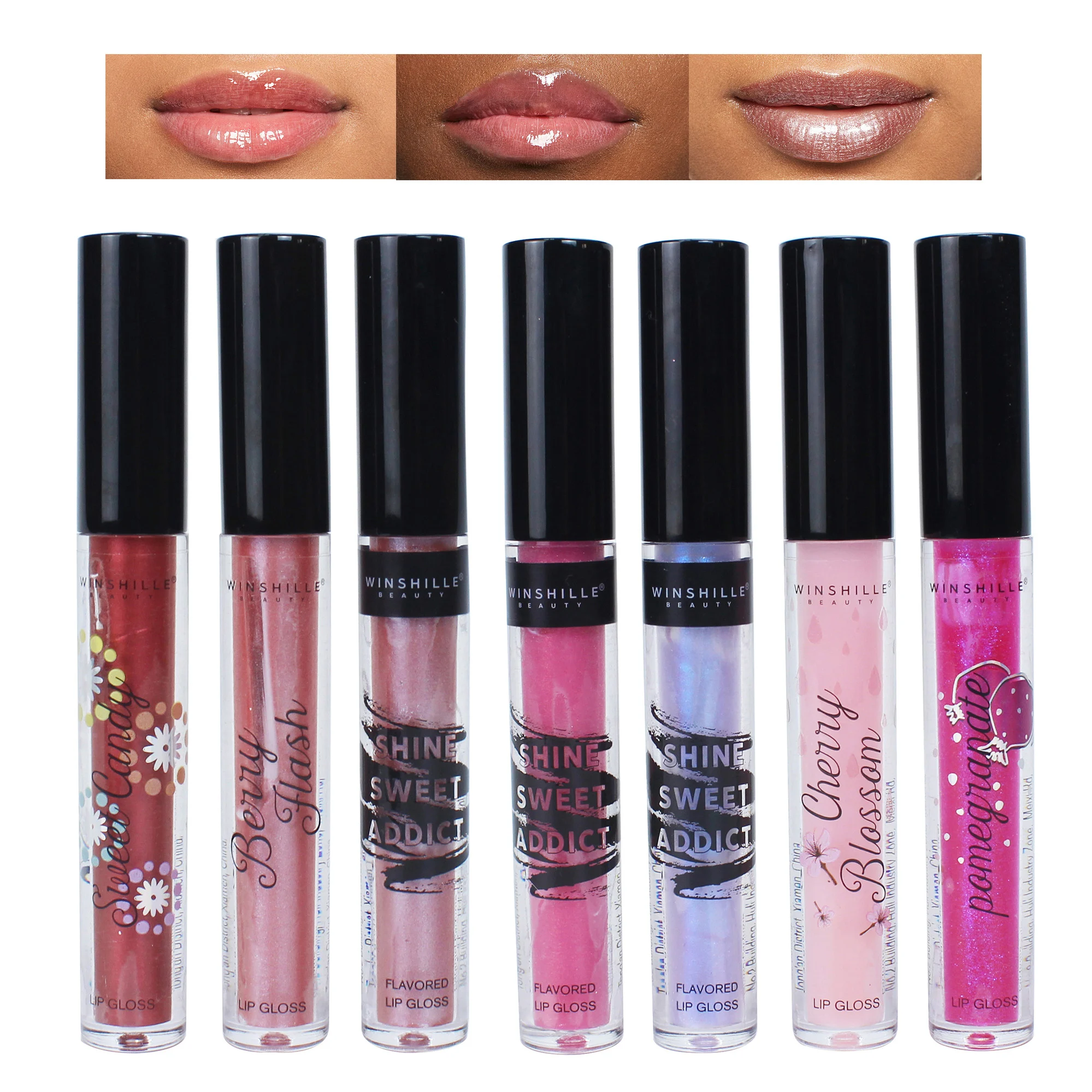 
lip tint lipstick shimmer lipgloss glitter private label vegan clear nude base lip gloss 