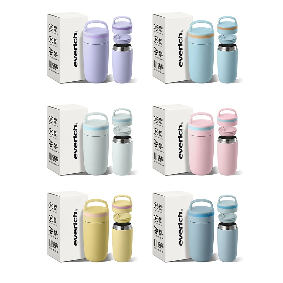 Wholesale Customization Logo Double Wall Vacuum Insulated Bottles Water Bottle with Handle Lid