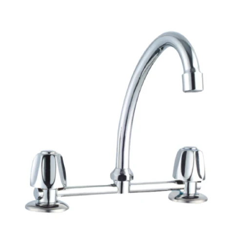 Goose Neck Kitchen Faucet Mixer, Sink Hot Cold Water Pull Kitchen Faucet Dual Handle Thermostatic Faucets Brass Modern