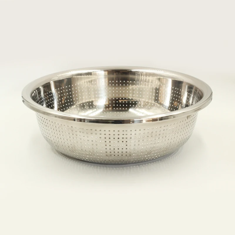304 Stainless steel basin basket bowls sieve draining basin Large Strainer Colander Draining Basket Washing bowl