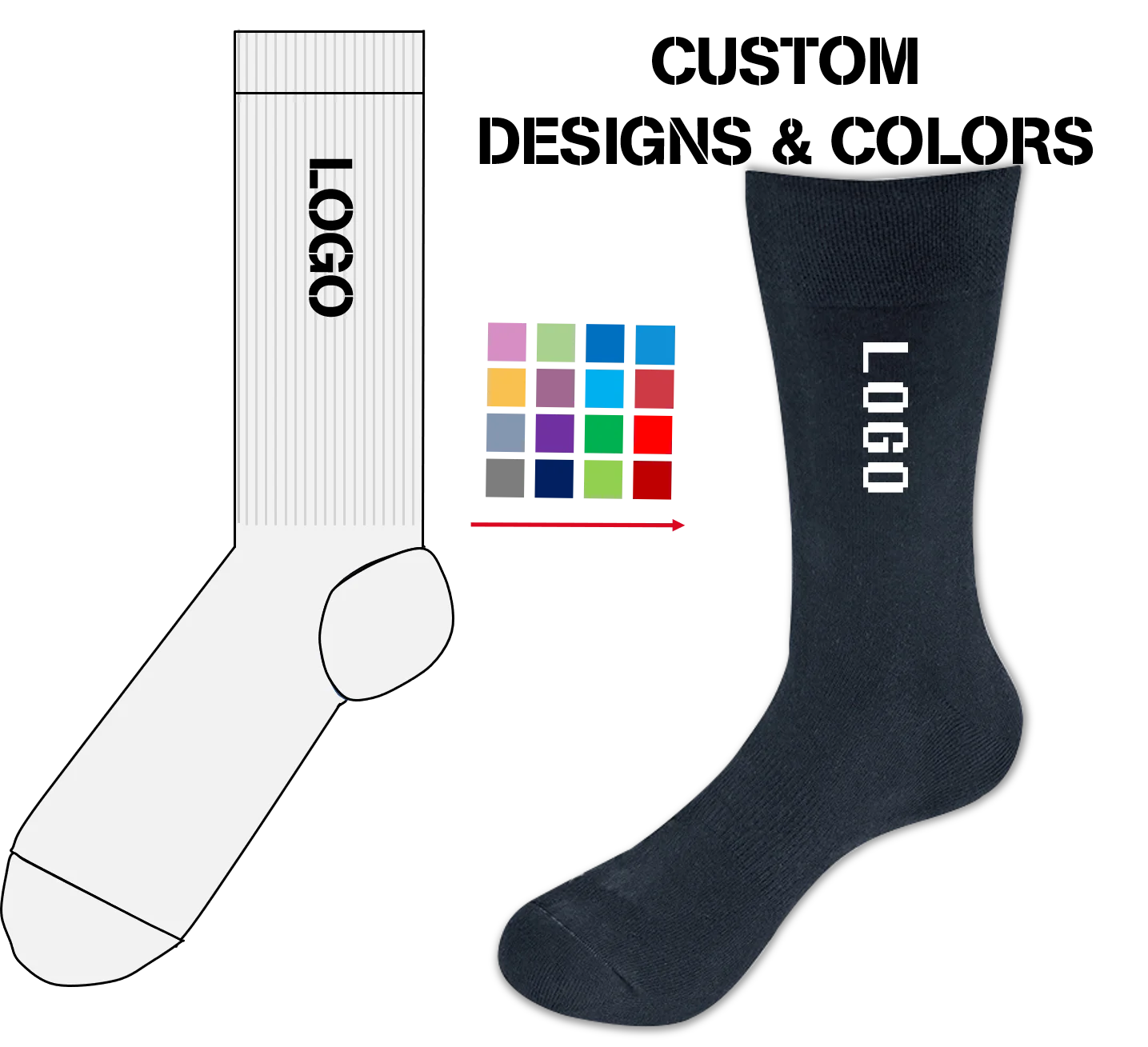 Custom logo 100% bamboo tennis socks mens black socks wholesale bamboo cotton sock
