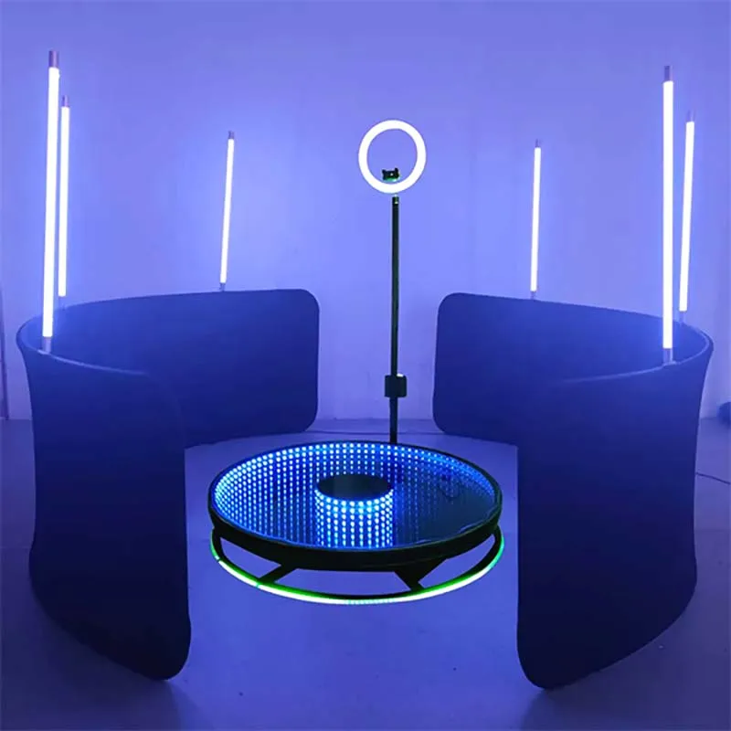 Dropshipping Custom Free Logo 360 Photo Booth with Automatic Fill Light Lamp Manual Door Camera Compatibility-Free Shipping