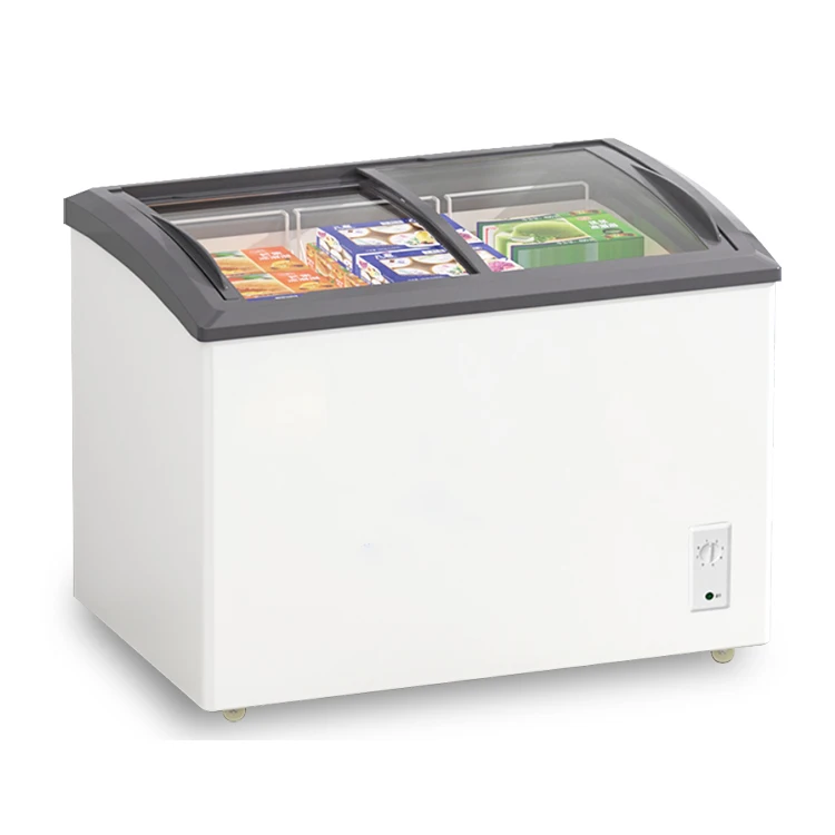 Коммерческий морозильник для мороженого в супермаркете стеклянная дверь открывающаяся горячая