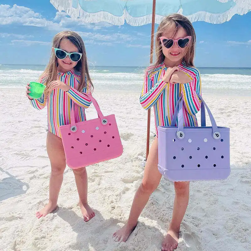 2024 New Fashion Summer Beach Waterproof Eva Silicone Rubber Handbags beach bag waterproof eva portable Bogg Bag Large Bogg Baby