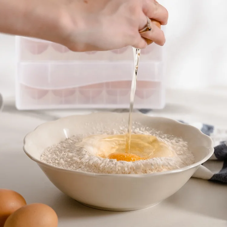 Gloway Plastic 2 Layers Kitchen Egg Drawer 60 Grid Stackable Egg Holder Tray Egg Organizer Storage Container For Refrigerator