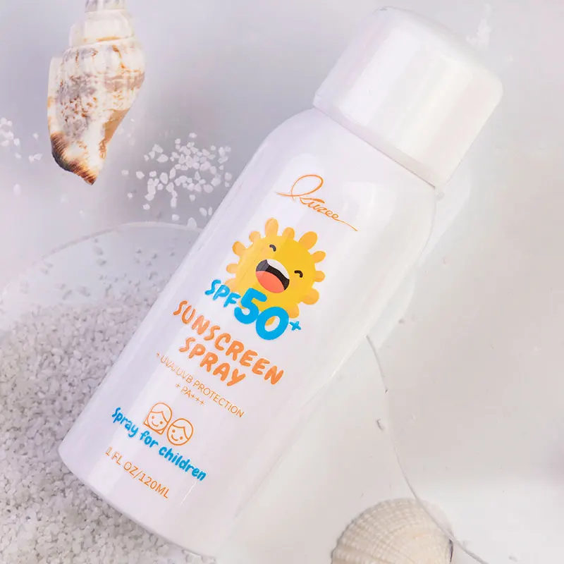 Custom Private Label UV Protection Sun Block Face Body Skin Real Spf 50+ Mineral Baby Sunscreen Spray With Zinc Oxide
