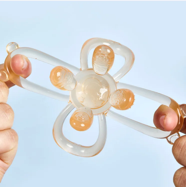 YDS BPA free Silicone new Baby teething toys Sensory push Ball Teethers toy for infants with travel case