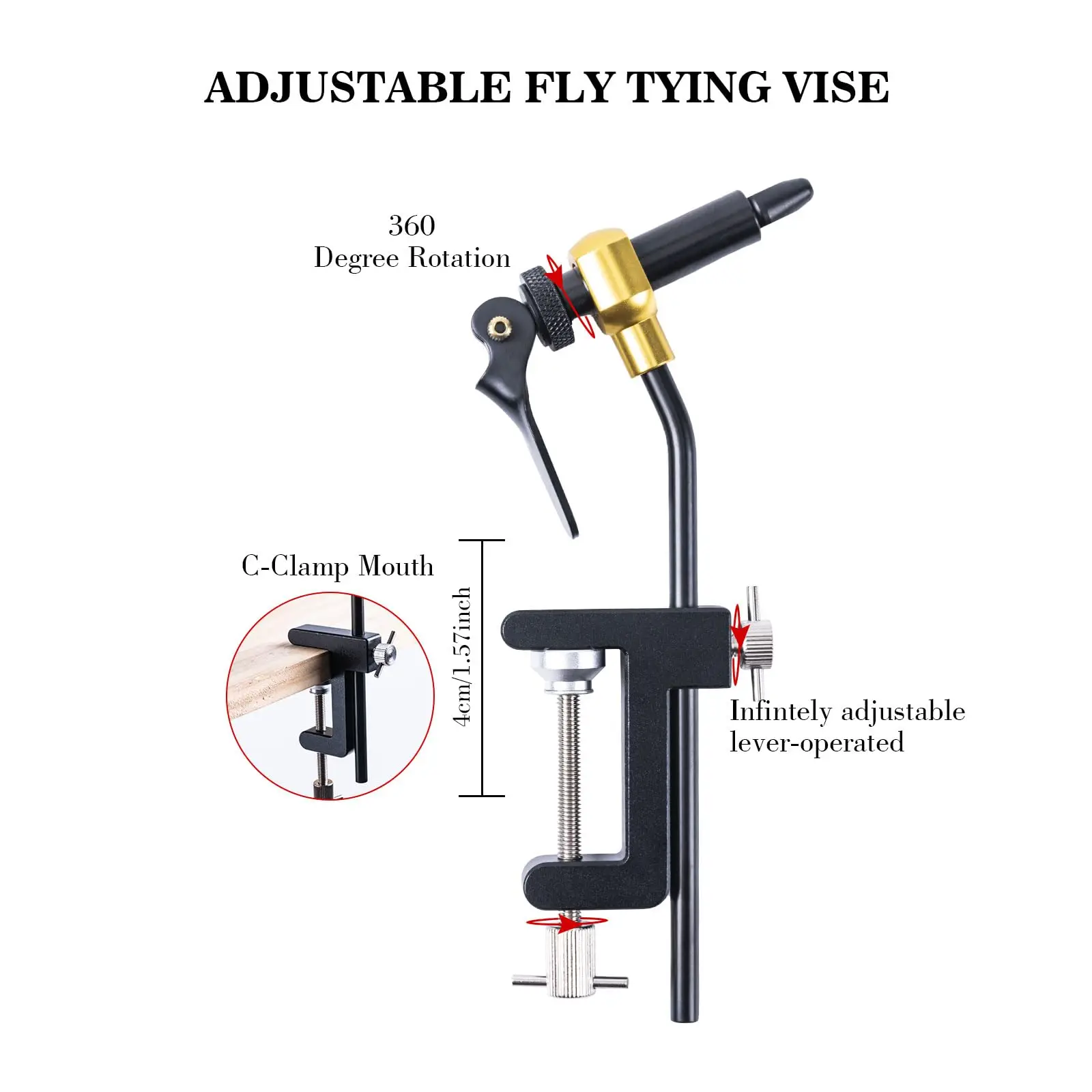 Goture Fly Tying Vise Kit Bobbin Threader Scissors Whip Finisher Materials Tools Set Assortment with Water Resist Gear Bag