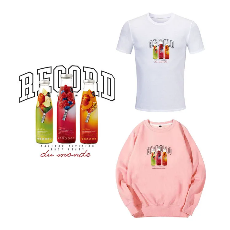 New Design Heat-sensitive Bottle Patches DIY Thermo Stickers on Clothes Iron on Transfers for Clothing