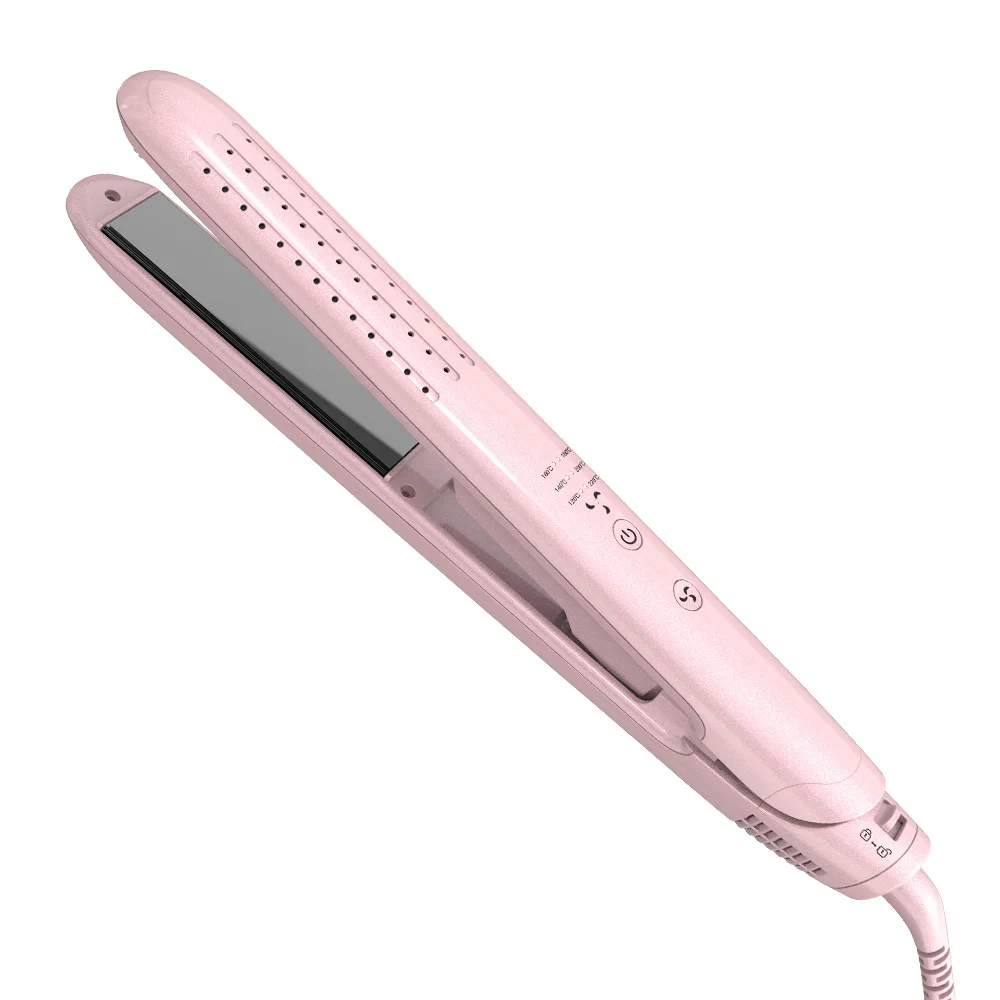 New Design 360 Degree 2-in-1 Cool Air Hair Styler Tourmaline Plate Hair Straightener and Curler with LED Display Swivel Cord