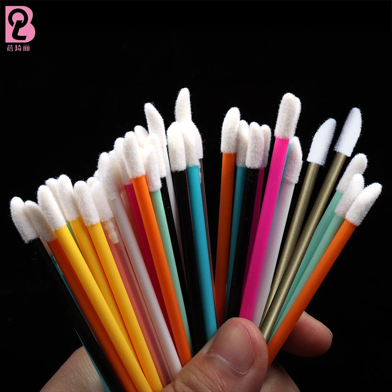 Beiqili 10,000 PCS/bag 030# TPEE Flocked Lip Gloss Brush Head, Makeup Brush Tips Supplier, Disposable Lip Gloss Applicator