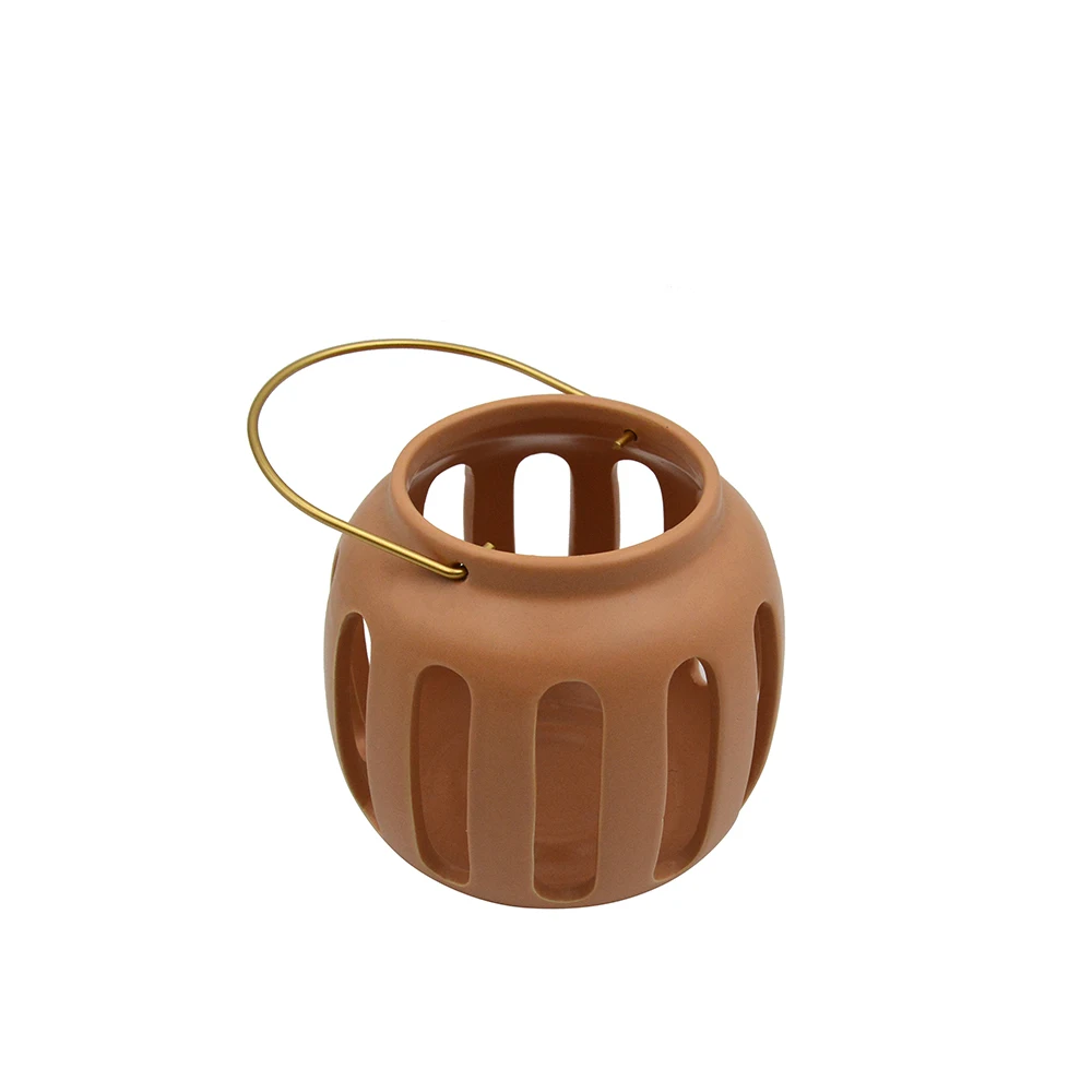 Customized Nordic Style Ceramic Lantern Luxury Unique Candle Holder Home Decoration Lantern Ornament Tealight Jar