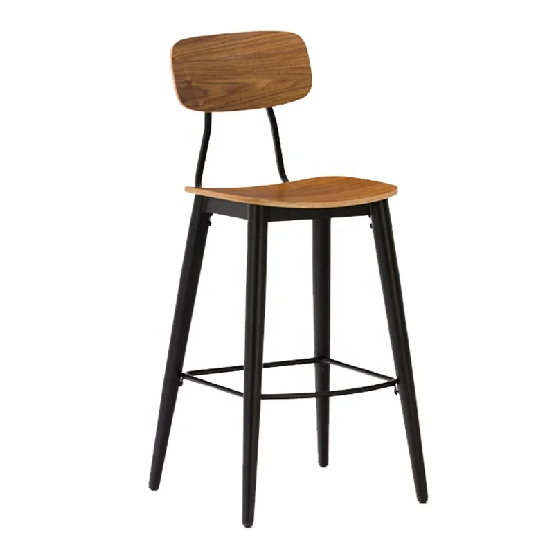 Bar Furniture Bent Plywood High Wooden Bar Stools